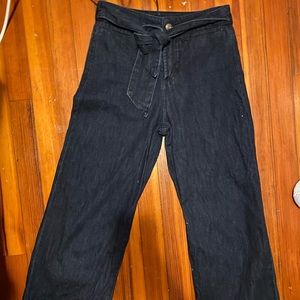 Oat front tie jeans